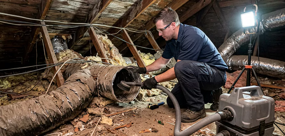 Storm-Damaged Attic Duct Cleaning in New Brunswick