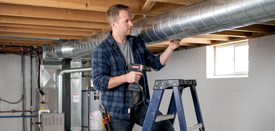 Exposed Spiral Ductwork in New Brunswick